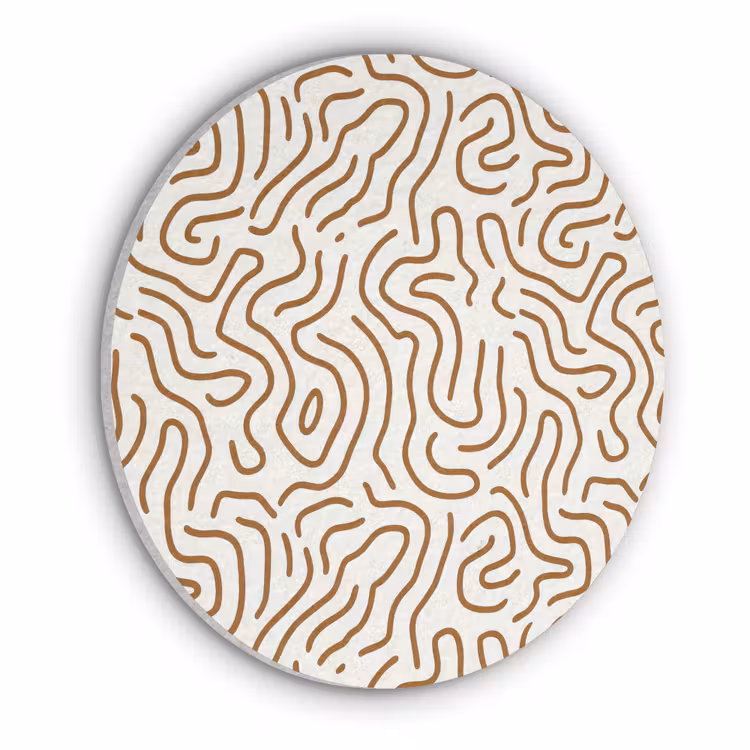 Minimalistisch - Patroon - Terracotta Akoestische PET Vilt - Rond klein 838 -3d
