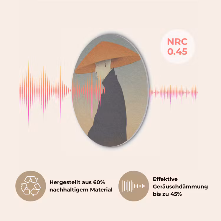 Minimalistisch - Silhouet - Oranje Akoestische PET Vilt - Rond klein -USP_DE