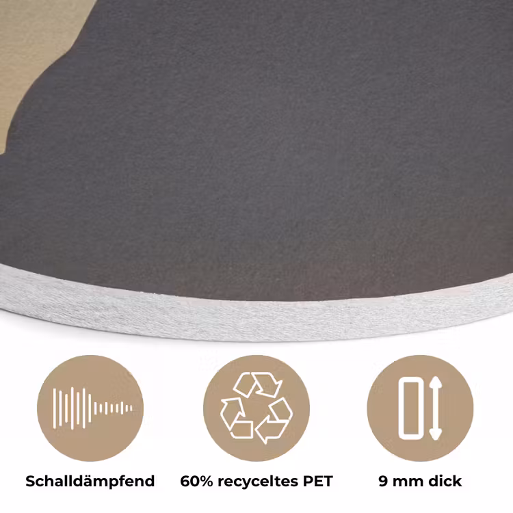 Minimalistisch - Silhouet - Oranje Akoestische PET Vilt - Rond klein -closeup_DE