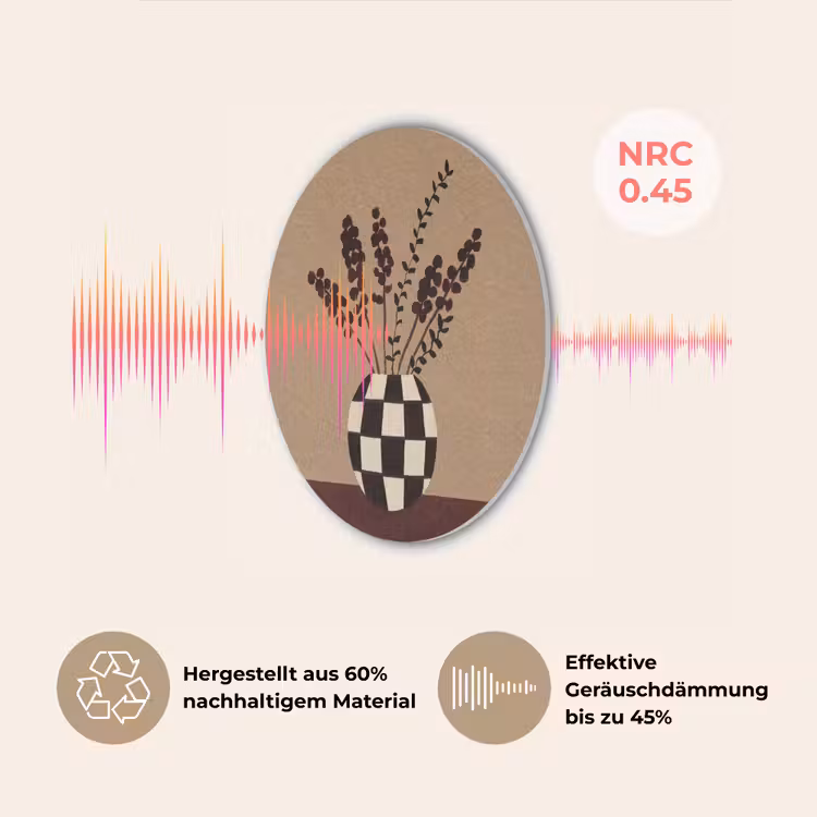 Minimalistisch - Vaas - Bloemen - Bruin Akoestische PET Vilt - Rond klein -USP_DE