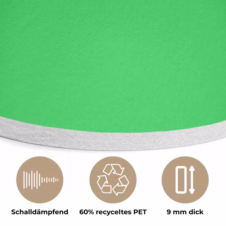 Mint - Green - Groen Akoestische PET Vilt - Rond klein 838 -closeup_DE