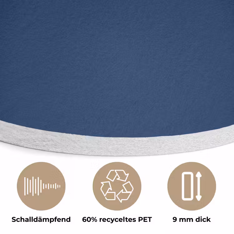 Midnight - Navy - Blauw Akoestische PET Vilt - Rond klein 838 -closeup_DE