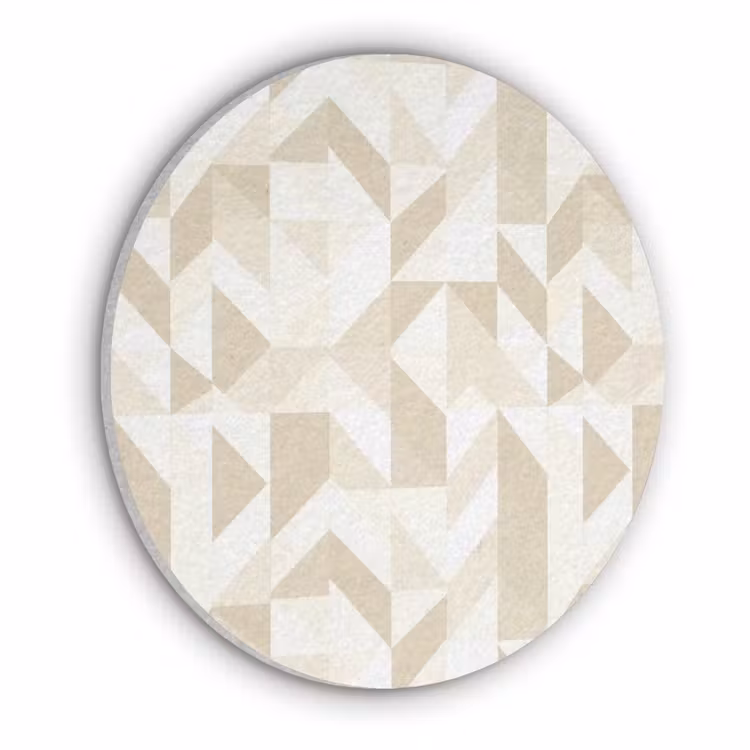 Modern - Abstract - Beige Akoestische PET Vilt - Rond klein 838 -3d