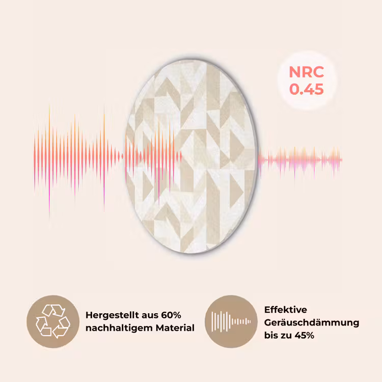 Modern - Abstract - Beige Akoestische PET Vilt - Rond klein 838 -USP_DE