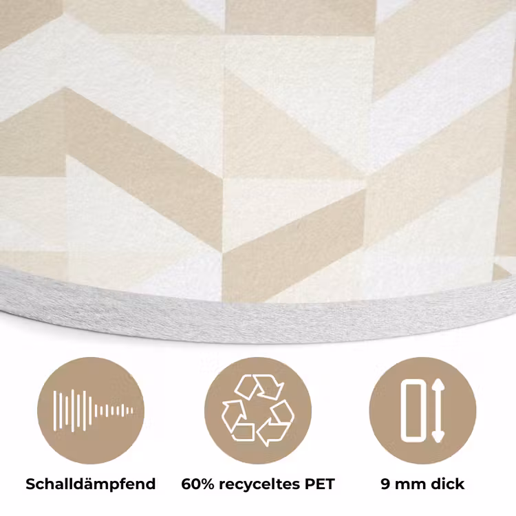Modern - Abstract - Beige Akoestische PET Vilt - Rond klein 838 -closeup_DE