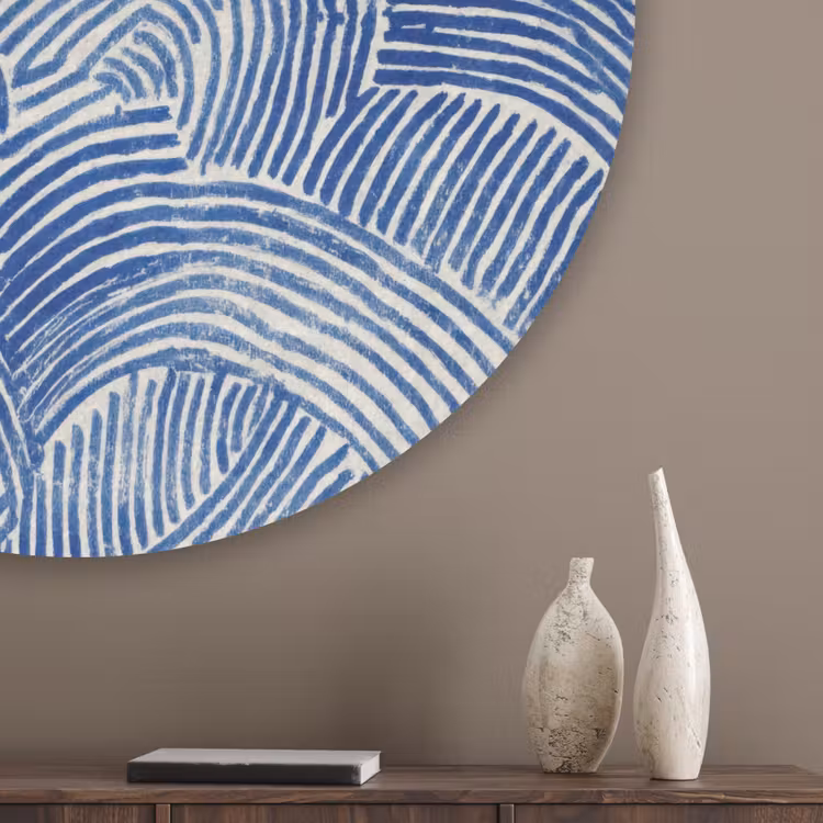 Modern - Abstract - Blauw Akoestische PET Vilt - Rond klein 838 -sfeer5_closeup