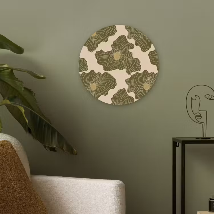 Modern - Abstract - Groen Akoestische PET Vilt - Rond klein 838 -sfeer2
