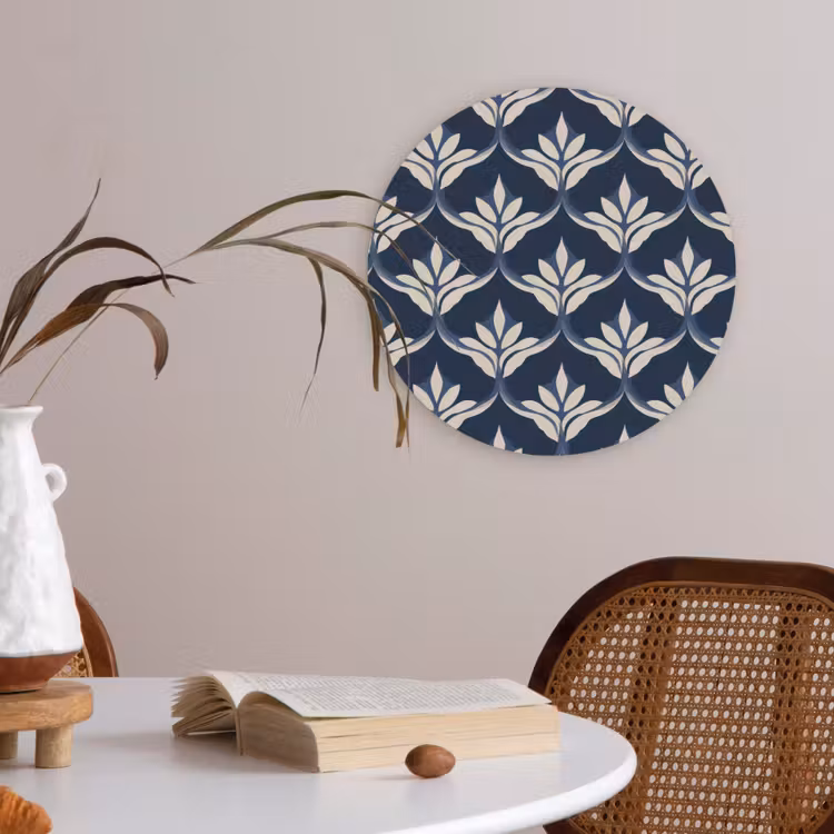 Modern - Ontwerp - Blauw Akoestische PET Vilt - Rond klein 838 -sfeer3