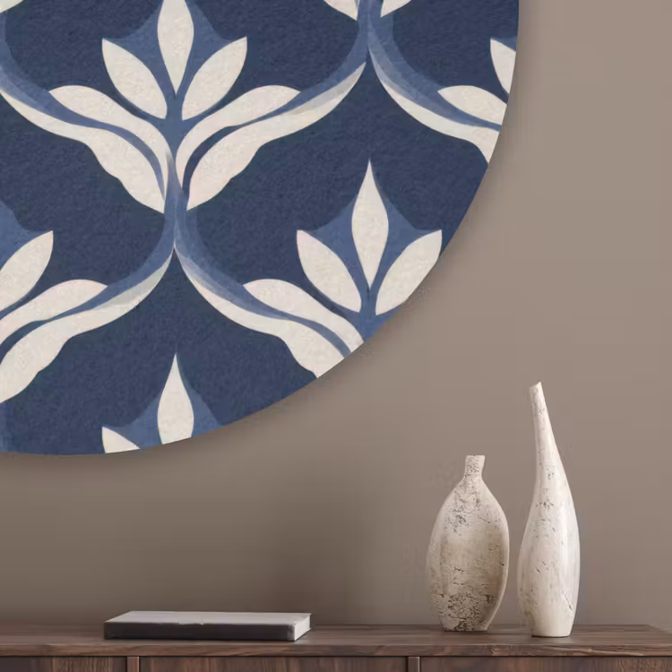 Modern - Ontwerp - Blauw Akoestische PET Vilt - Rond klein 838 -sfeer5_closeup