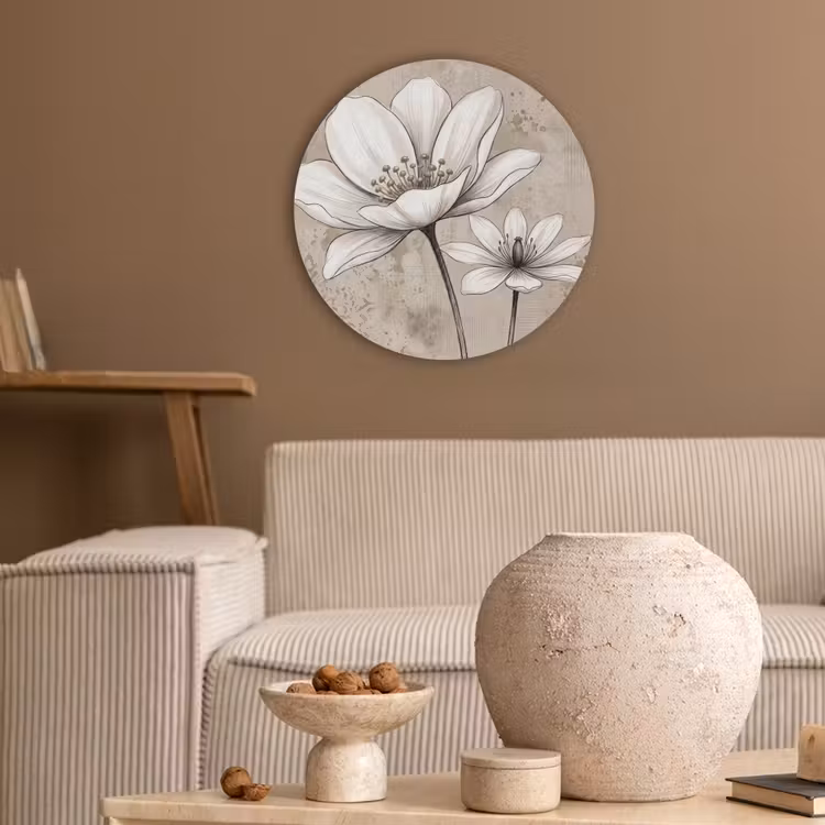 Modern - Design - Wit Akoestische PET Vilt - Rond klein -sfeer1