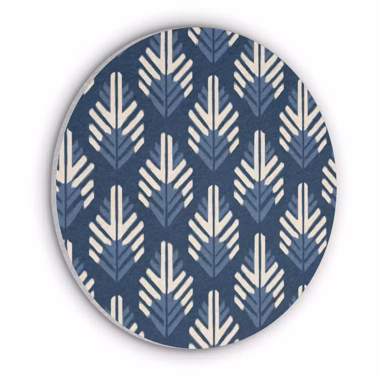 Modern - Patroon - Blauw Akoestische PET Vilt - Rond klein 838 -3d
