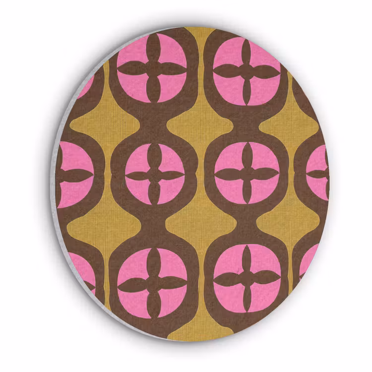 Modern - Patroon - Roze Akoestische PET Vilt - Rond klein 838 -3d
