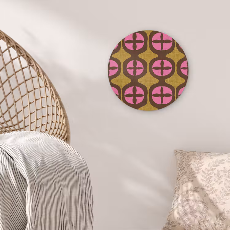 Modern - Patroon - Roze Akoestische PET Vilt - Rond klein 838 -sfeer4