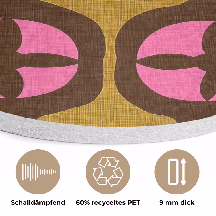 Modern - Patroon - Roze Akoestische PET Vilt - Rond klein 838 -closeup_DE