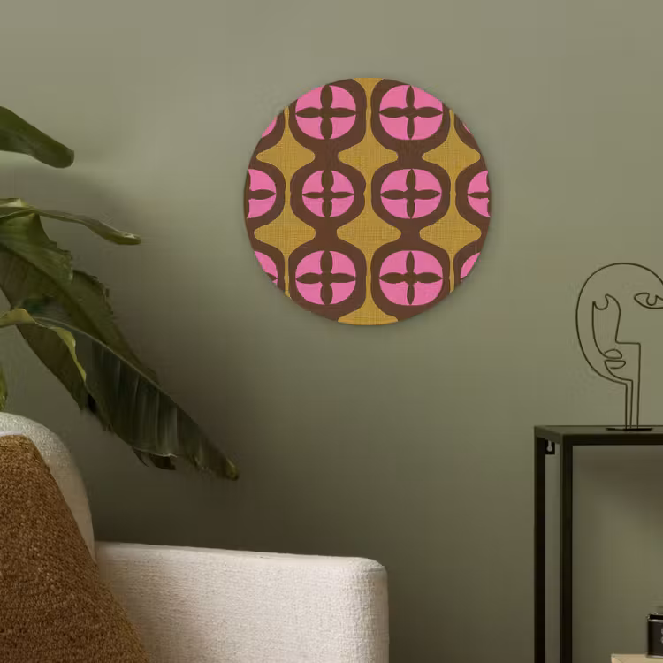 Modern - Patroon - Roze Akoestische PET Vilt - Rond klein 838 -sfeer2