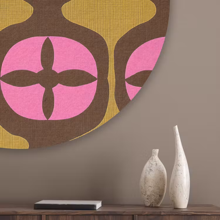 Modern - Patroon - Roze Akoestische PET Vilt - Rond klein 838 -sfeer5_closeup