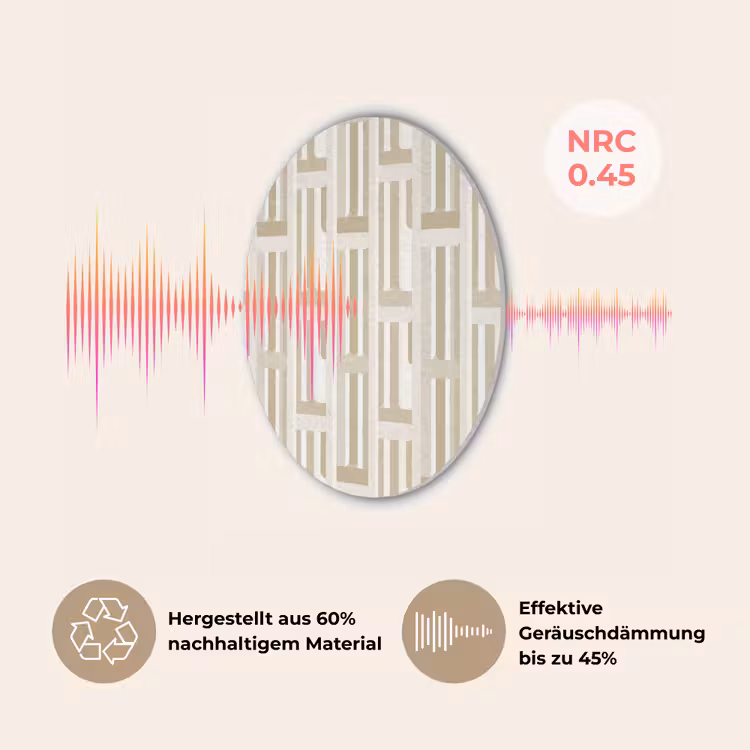 Modern - Geometrisch - Beige Akoestische PET Vilt - Rond klein 838 -USP_DE