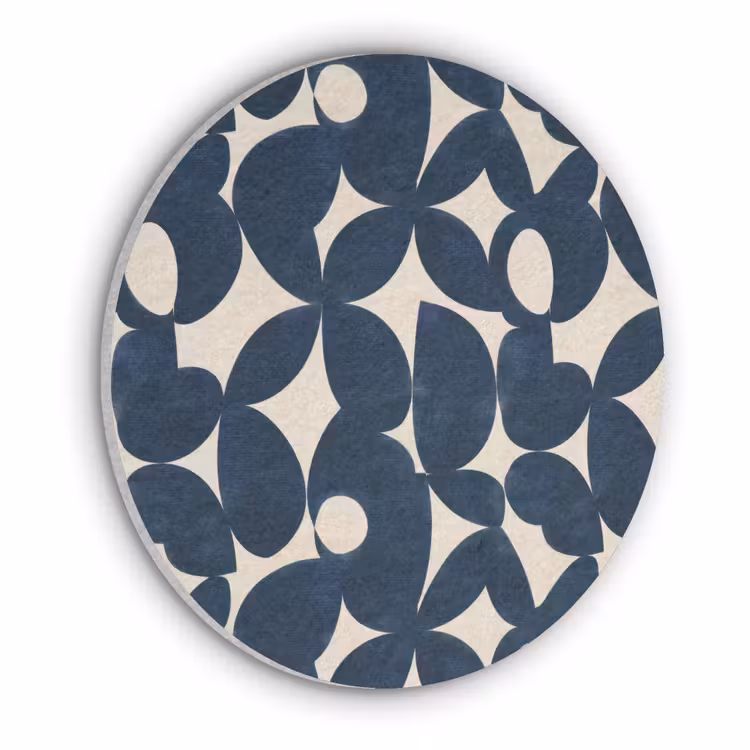 Modern - Geometrisch - Blauw Akoestische PET Vilt - Rond klein 838 -3d