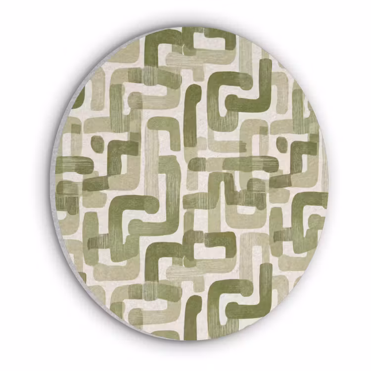 Modern - Grafisch - Groen Akoestische PET Vilt - Rond klein 838 -3d