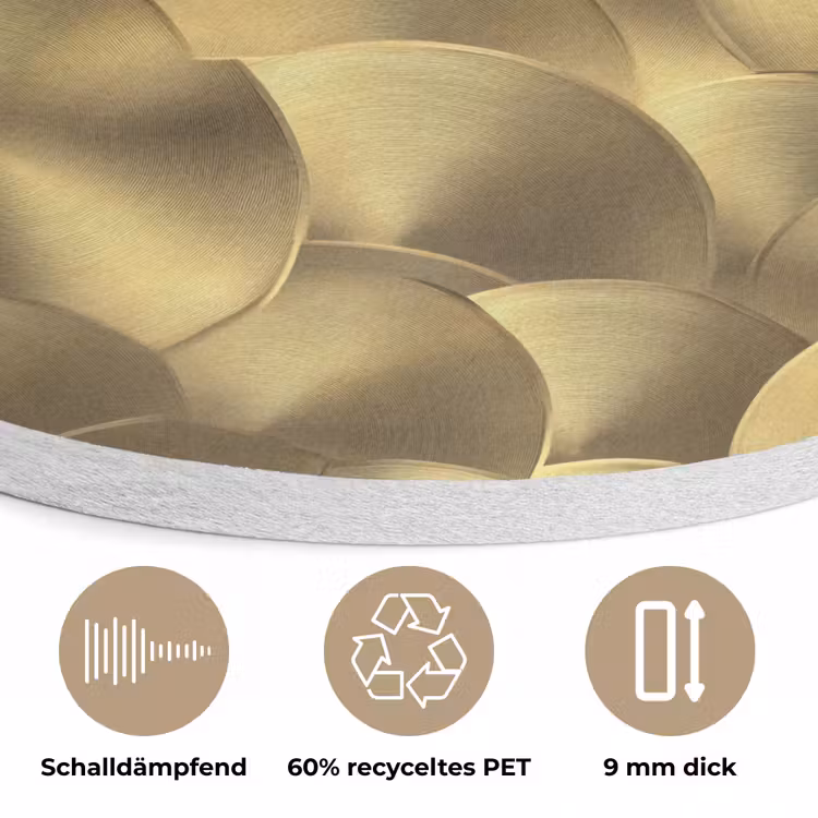 Modern - Cirkel - Goud Akoestische PET Vilt - Rond klein 838 -closeup_DE