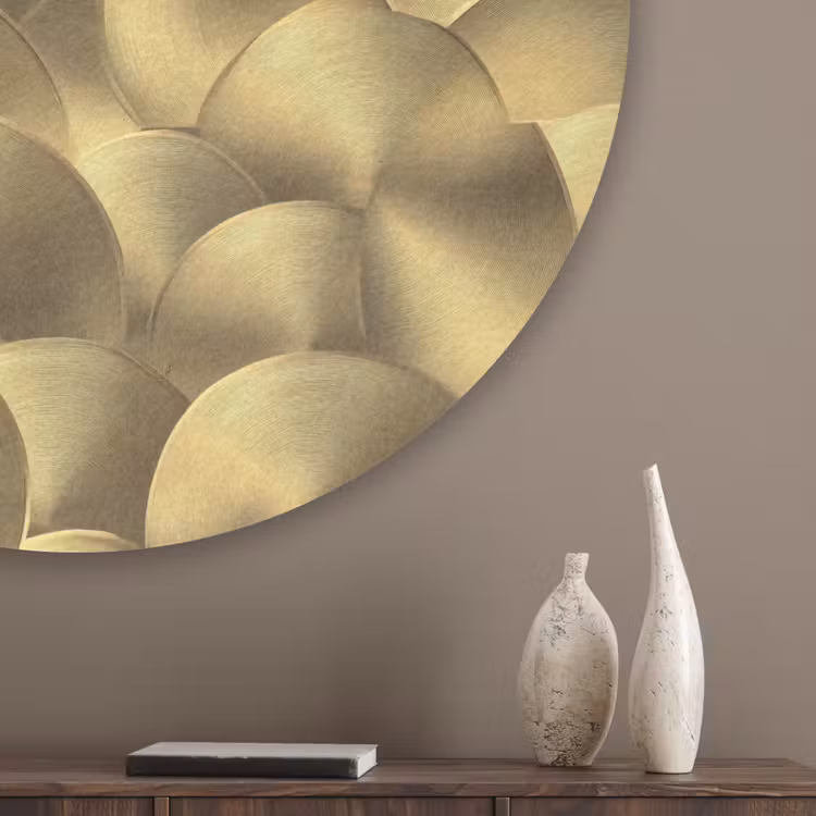 Modern - Cirkel - Goud Akoestische PET Vilt - Rond klein 838 -sfeer5_closeup
