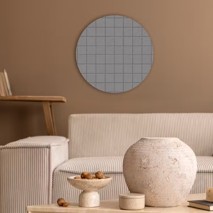 Modern - Patroon - Grijs Akoestische PET Vilt - Rond klein 838 -sfeer1