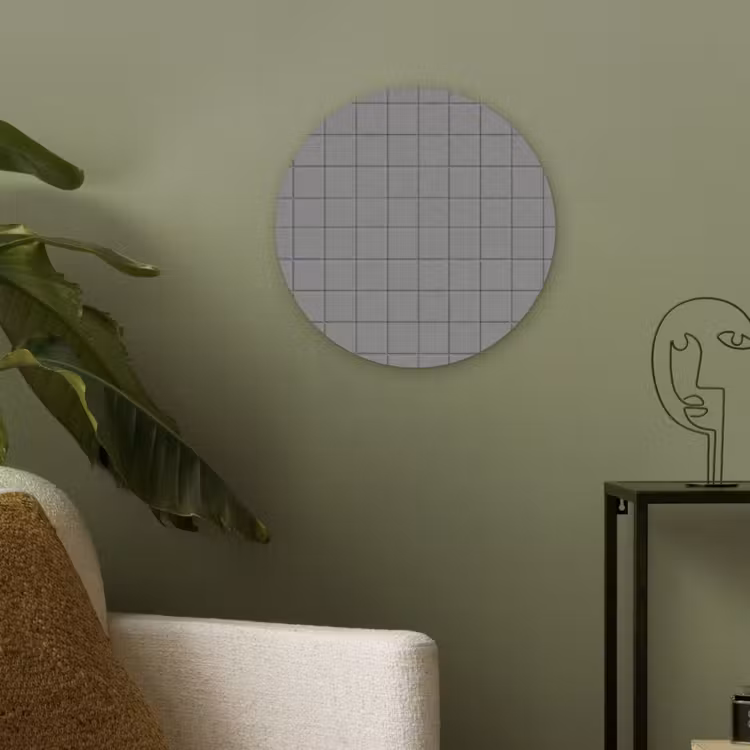 Modern - Patroon - Grijs Akoestische PET Vilt - Rond klein 838 -sfeer2