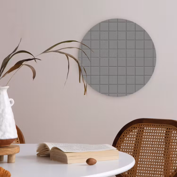 Modern - Patroon - Grijs Akoestische PET Vilt - Rond klein 838 -sfeer3