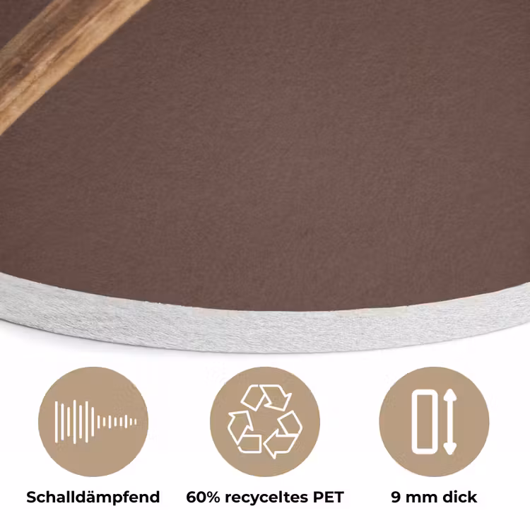 Papaverbol - Droogbloem - Bruin - Minimalistisch Akoestische PET Vilt - Rond klein -closeup_DE