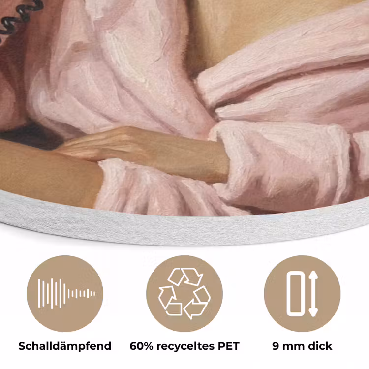 Mona - Klassiek - Roze Akoestische PET Vilt - Rond klein -closeup_DE