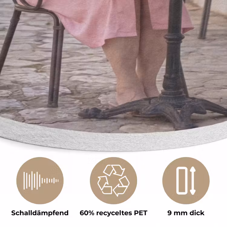 Ochtendjas - Krulspelden - Roze Akoestische PET Vilt - Rond klein -closeup_DE