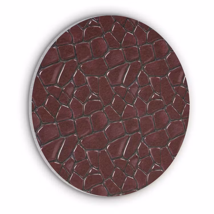 Mozaïek - Tegel - Bordeauxrood Akoestische PET Vilt - Rond klein 838 -3d