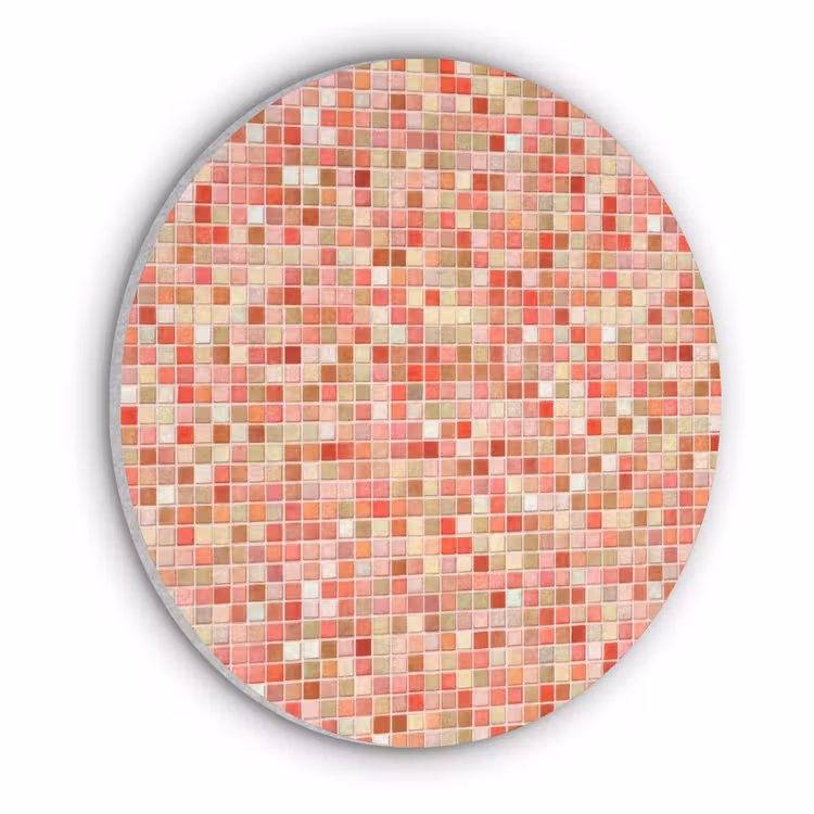 Mozaïek - Tegel - Patroon - Kleurrijk Akoestische PET Vilt - Rond klein 838 -3d