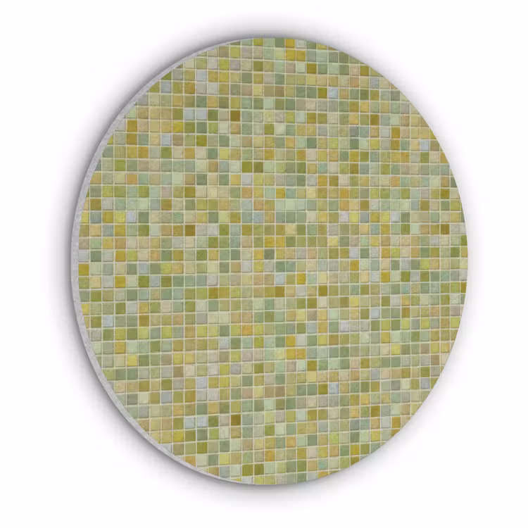 Mozaïek - Patroon - Groen Akoestische PET Vilt - Rond klein 838 -3d