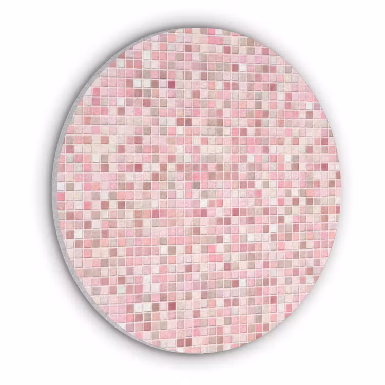 Mozaïek - Patroon - Roze Akoestische PET Vilt - Rond klein 838 -3d