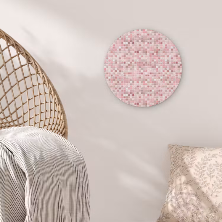 Mozaïek - Patroon - Roze Akoestische PET Vilt - Rond klein 838 -sfeer4