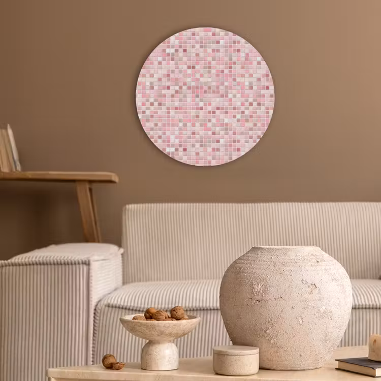 Mozaïek - Patroon - Roze Akoestische PET Vilt - Rond klein 838 -sfeer1