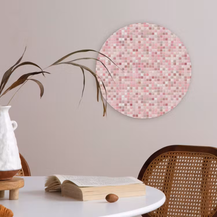 Mozaïek - Patroon - Roze Akoestische PET Vilt - Rond klein 838 -sfeer3