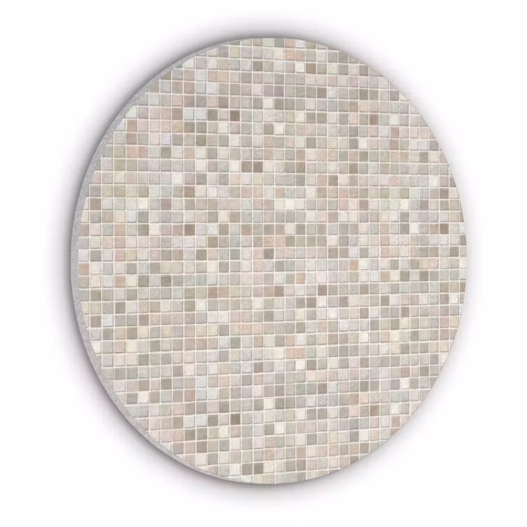 Mozaïek - Patroon- Taupe Akoestische PET Vilt - Rond klein 838 -3d