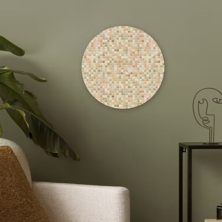 Mozaïek - Patroon - Terracotta Akoestische PET Vilt - Rond klein 838 -sfeer2
