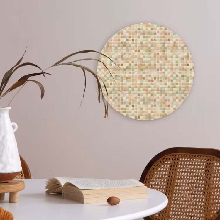 Mozaïek - Patroon - Terracotta Akoestische PET Vilt - Rond klein 838 -sfeer3