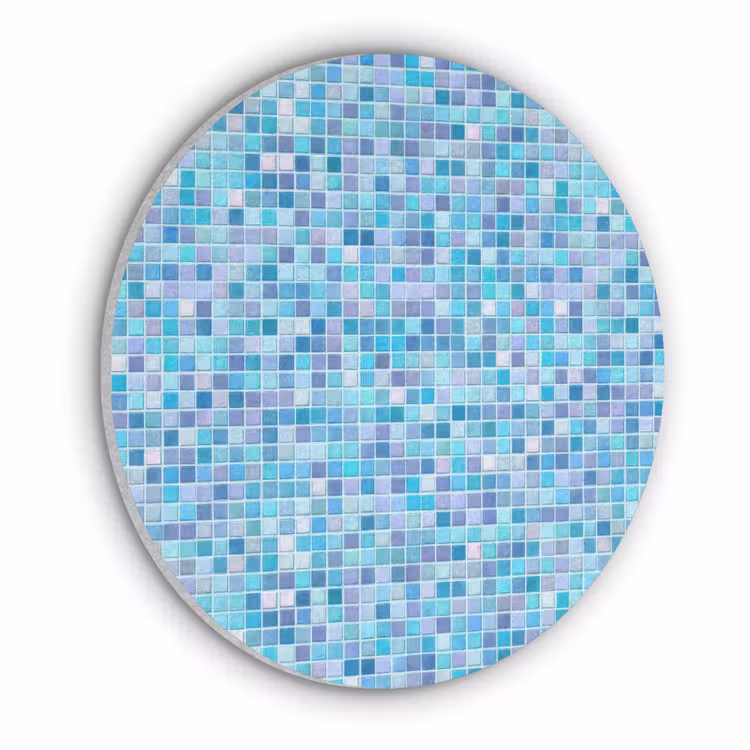 Mozaïek - Patroon - Turquoise Akoestische PET Vilt - Rond klein 838 -3d