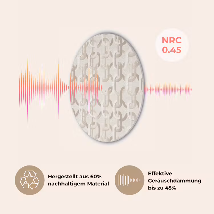 Motief - Abstract - Beige Akoestische PET Vilt - Rond klein 838 -USP_DE