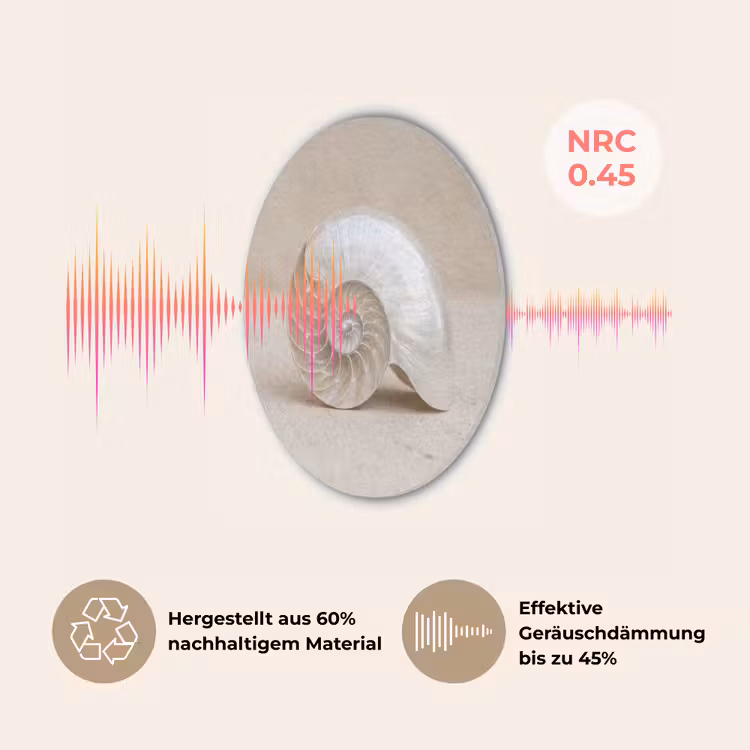 Schelp - Spiraal - Beige Akoestische PET Vilt - Rond klein -USP_DE