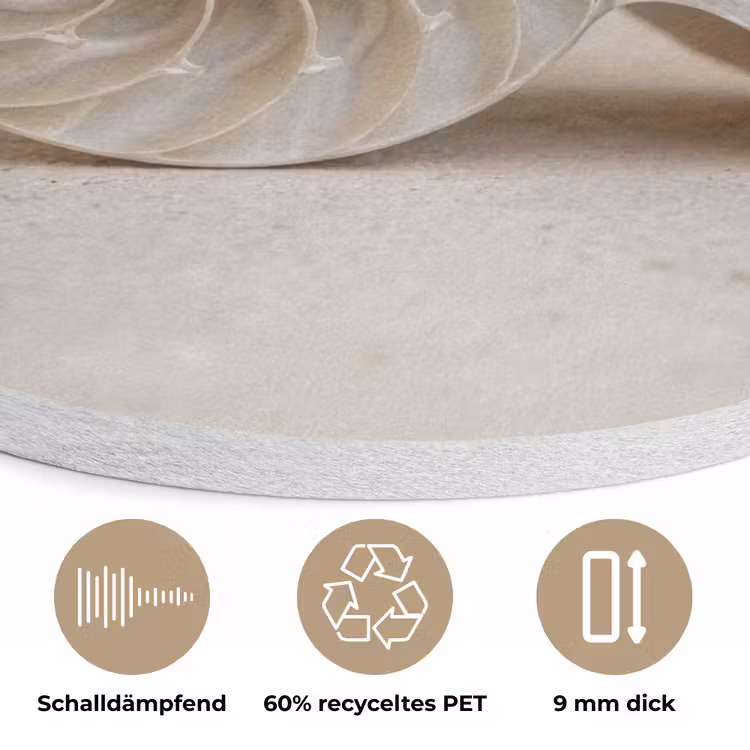 Schelp - Spiraal - Beige Akoestische PET Vilt - Rond klein -closeup_DE