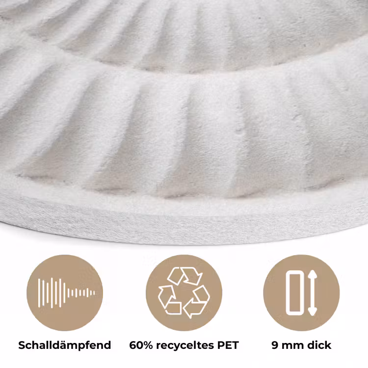 Schelp - Spiraal - Wit Akoestische PET Vilt - Rond klein -closeup_DE