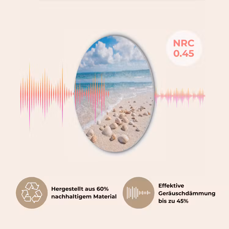 Schelpen - Strand - Natuur - Beige Akoestische PET Vilt - Rond klein -USP_DE