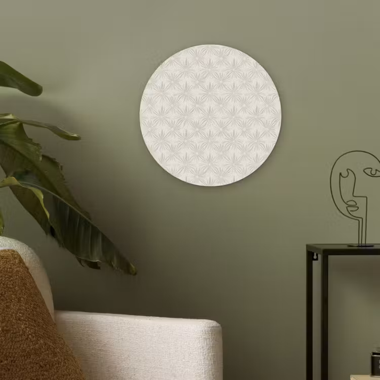 Patroon - Bloemen - Beige Akoestische PET Vilt - Rond klein 838 -sfeer2