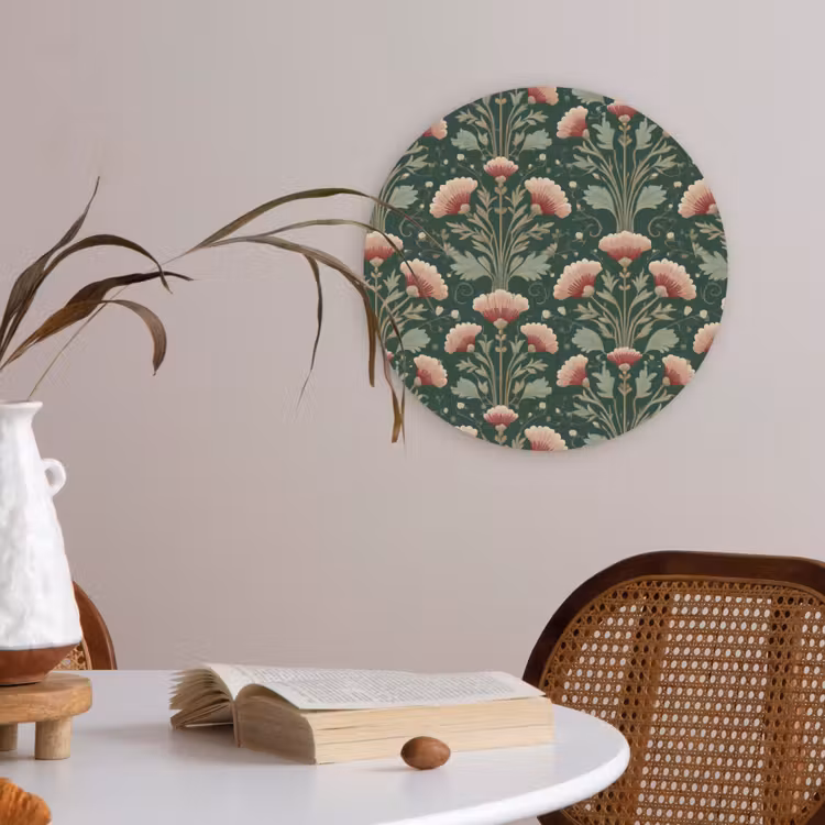 Patroon - Botanisch - Kleurrijk Akoestische PET Vilt - Rond klein 838 -sfeer3