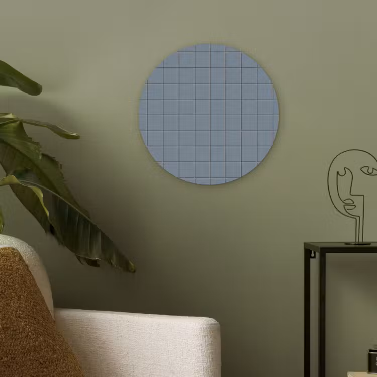 Patroon - Tegel - Blauwgrijs Akoestische PET Vilt - Rond klein 838 -sfeer2